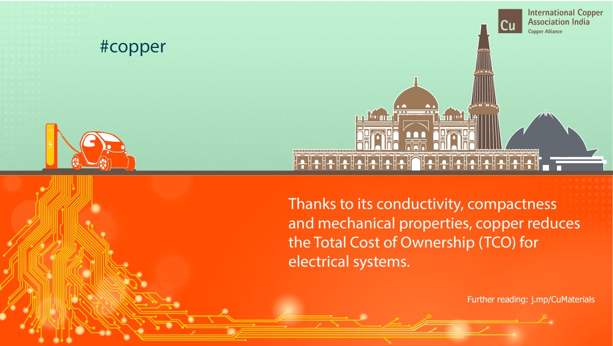 Copper_India's tweet photo. Total cost of ownership ( TCO ) is the purchase price of an asset plus the costs of operation. Copper is corrosion resistant, ductile and hence offers long term protection. All these properties make the metal long lasting reducing it’s cost of operation
#copper #copperforall https://t.co/v1wxVEmJf0