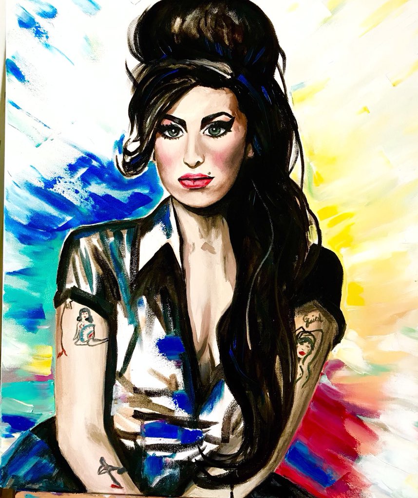 MaxmooreART's tweet photo. My painting of Amy Winehouse x https://t.co/T1USeBdiOF
