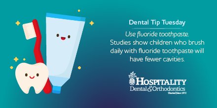 HDental's tweet image. Here's why your children should be using #FluorideToothpaste. Why Hospitality Dental? Because Hospitality is not just part of our name...it's our way of thinking. #HospitalityDental #Trusted #Since1971