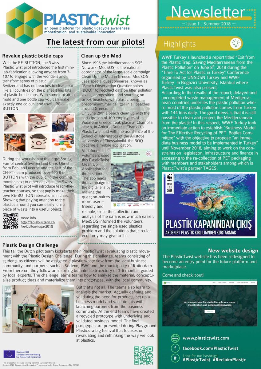 MedSOS (@medsosgr) on Twitter photo To newsletter του <a href="/PlasticTwistBot/">Plastic Twist News</a> με τις δράσεις των τριών πιλότων του. #Reclaimplastic #Plastictwist #H2020 #Revalueplastic #Plasticwaste To newsletter του <a href="/PlasticTwistBot/">Plastic Twist News</a> με τις δράσεις των τριών πιλότων του. #Reclaimplastic #Plastictwist #H2020 #Revalueplastic #Plasticwaste
