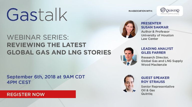 Have you registered for the #Gastalk webinar taking place next week? Hear our industry experts discuss the biggest &amp; latest #natgas #LNG stories this month! Do not miss out on these incredible insights bit.ly/2Nqk4cn