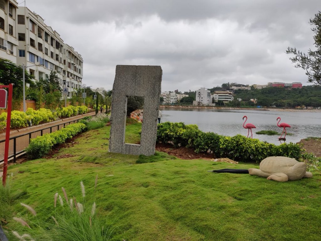 KTRBRS's tweet photo. Will be throwing open the beautified Durgam Cheruvu Lake front first phase works today evening https://t.co/p2pt2qiIAi