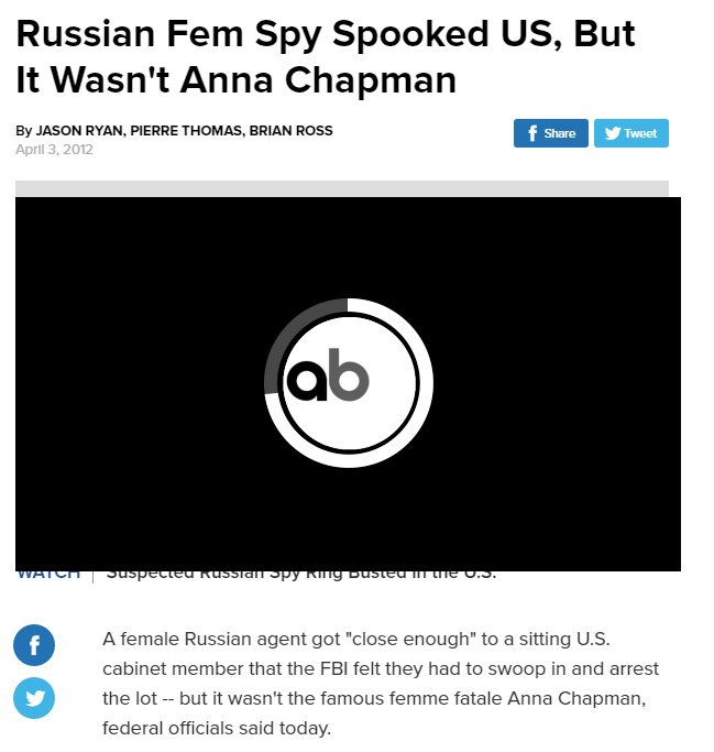 9) By the next day, US officials were having to correct the false claims and pointed to another SVR agent named in the indictments, Cynthia Murphy. https://abcnews.go.com/Blotter/russian-fem-spy-cynthia-murphy-spooked-us/story?id=16061957