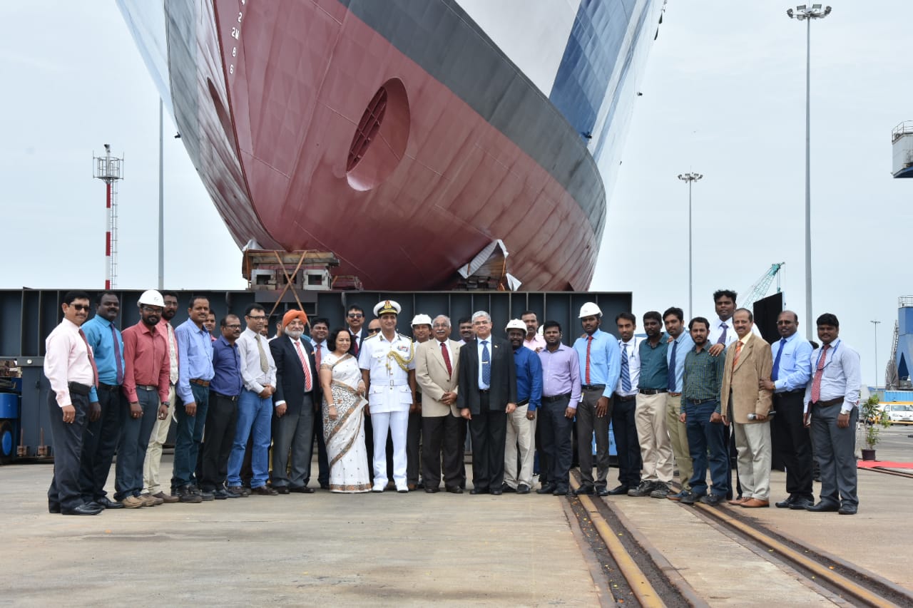 L&T Launches Indian Coast Guard's Third Vikram-Class Offshore Patrol Vessel 2 DlrG9zZUYAAzzTw