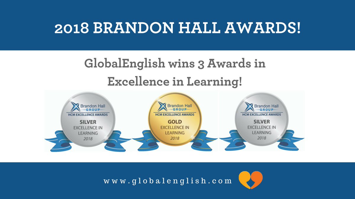 We are extremely proud to announce that we have won three @BrandonHallGrp 2018 Awards for different categories in Excellence in Learning. For more details click here: bit.ly/2BRl87Z 
#learningawards #Awards #LearningandDevelopment