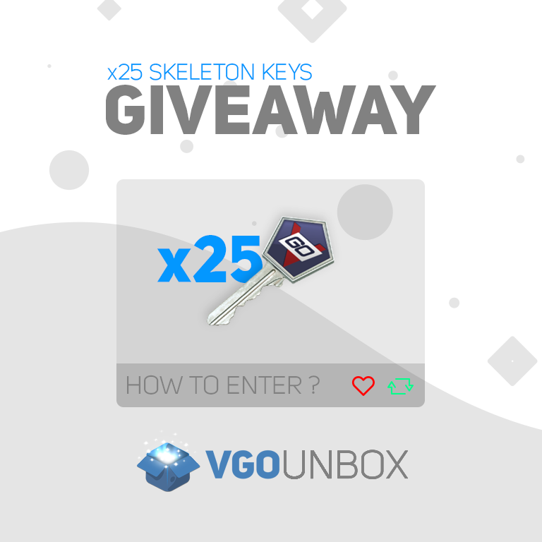 ItemUnbox's tweet photo. 25 Skeleton Key Giveaway!

- Follow @VGOUnboxCom &amp; @VGO_gg 
- Retweet
- Checkout Case Battles https://t.co/RgDmUVk0DY 

Winner will be drawn in 48h! https://t.co/CNzRUE6mex