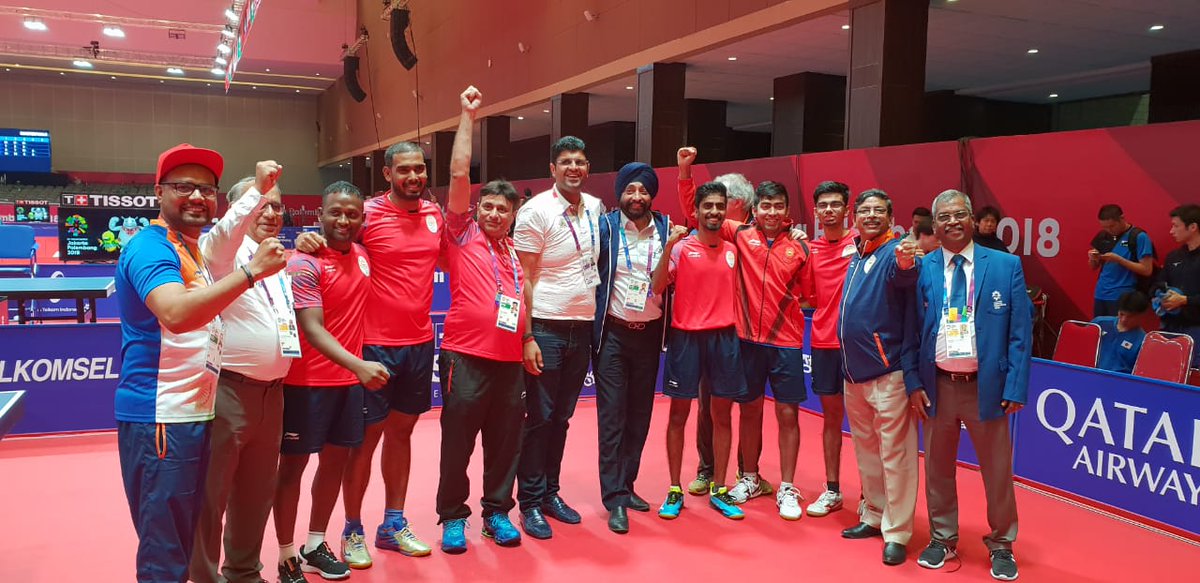 Remarkable game by our Table Tennis champions. The stellar team gives India our first ever Asian