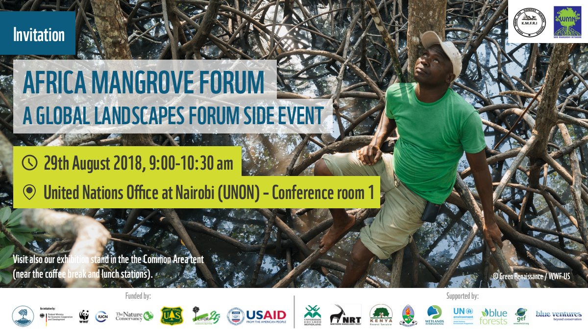Save Our Mangroves Now! (@mangrovesnow) on Twitter photo Join us tomorrow morning at the African Mangrove Forum (29 August at 9 AM (GMT+3)) for stimulating discussions on topical issues on #mangroves of #Africa, from extent and conditions, via challenges, to effective restoration and management. #glfNairobi2018 events.globallandscapesforum.org/agenda/nairobi… Join us tomorrow morning at the African Mangrove Forum (29 August at 9 AM (GMT+3)) for stimulating discussions on topical issues on #mangroves of #Africa, from extent and conditions, via challenges, to effective restoration and management. #glfNairobi2018 events.globallandscapesforum.org/agenda/nairobi…