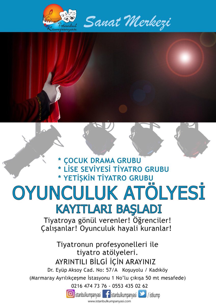 istkump's tweet photo. Yeni sezonda sizleri de aramız da görmek isteriz 😉 #oyunculuk #atölye #istanbulkumpanyası #acting #act https://t.co/IC0OXpgCHe