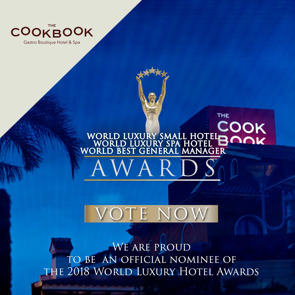 Estamos nominados a los World Luxury Hotel Awards en las categorías:
🔸Luxury Boutique Hotel
🔸Luxury Small Hotel
🔸Best General Manager
Ayúdanos a conseguirlo votando en este enlace ow.ly/lNe050ijohE