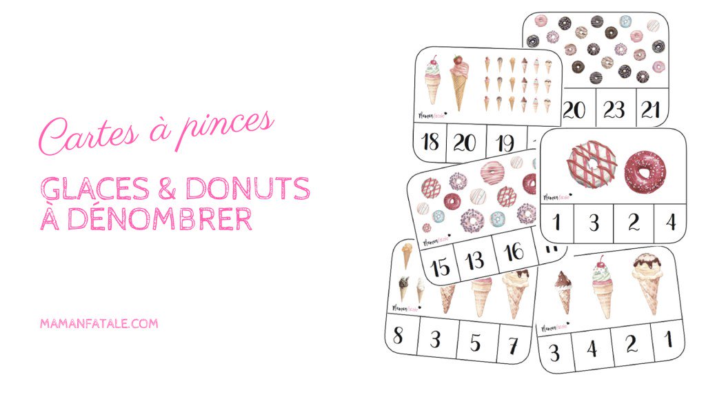 MamanFatale's tweet photo. Cartes à pinces - Glaces &amp; donuts à dénombrer https://t.co/T6jt4dSSLU https://t.co/RMZG8GDP4B