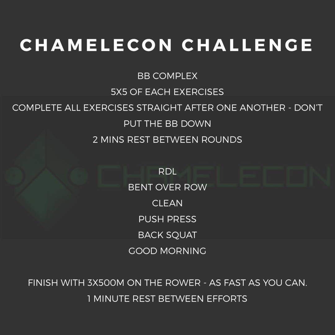 chameleconuk's tweet photo. 1/2 Have you indulged a little too much over the bank holiday? 
Get back on track with this barbell complex and rower finisher. 🦎
This will get your heart rate going as well as working the muscles 💪🏽. https://t.co/GzakJToDSm