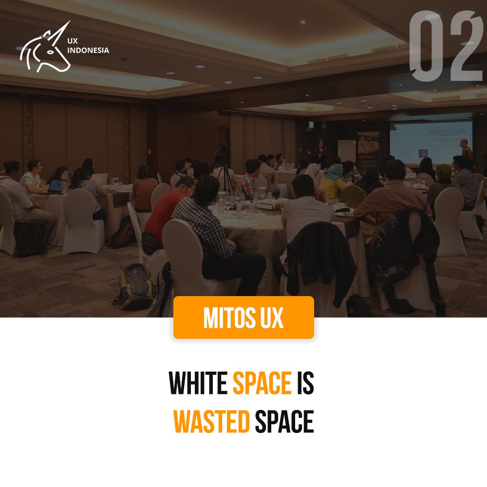 indonesia_ux's tweet photo. Mitos UX : White space atau negative space adalah hal yang sia-sia.
.
Fakta UX: Dengan adanya white space, pengguna akan lebih mudah untuk membaca. Selain itu, white space juga berguna untuk harmonisasi layout
.
#uxindo #ux #eventux #trainingux #uiux #userinterface #uxmyth https://t.co/zissSpwuGJ