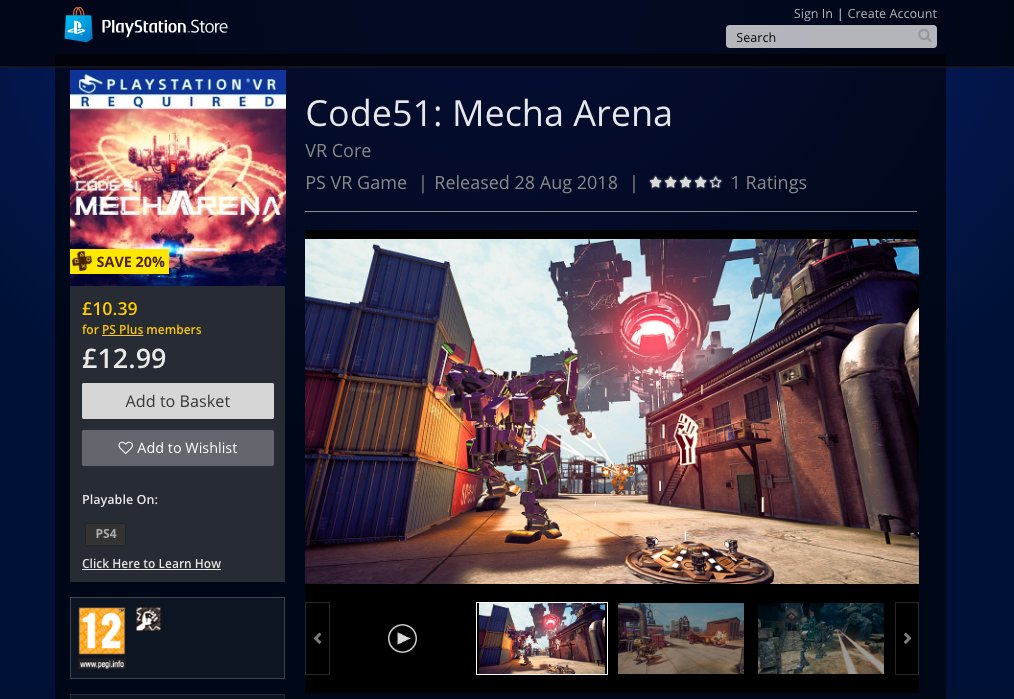 DeervrG's tweet photo. Code51:Mecha Arena is now available on PlayStation Store EU region here:https://t.co/M8z0LZPY2n For all PSN users: £12.99, for Plus Members: £10.39. Enjoy the first two week discount! #PSVR #Code51 https://t.co/bOWnTm3O6j