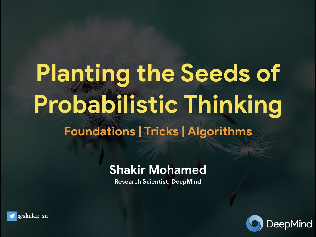 shakir_za's tweet image. The attendees at #mlss2018 Madrid were one of the most engaged I've ever had: so many questions and thoughts😻. I gave 3 lectures on 'Planting the Seeds of Probabilistic Thinking'. 🌱🎲 See the slides here: 
shakirm.com/slides/MLSS201…