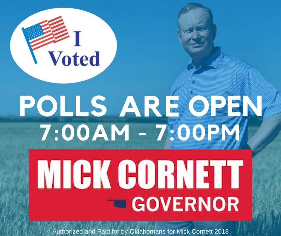 cwoodson's tweet photo. ✅ Don’t forget to vote today! #PickMick #Mick2018  @MickCornett https://t.co/e5mZX4gZrp