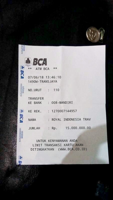 Resi Atm Bca Palsu