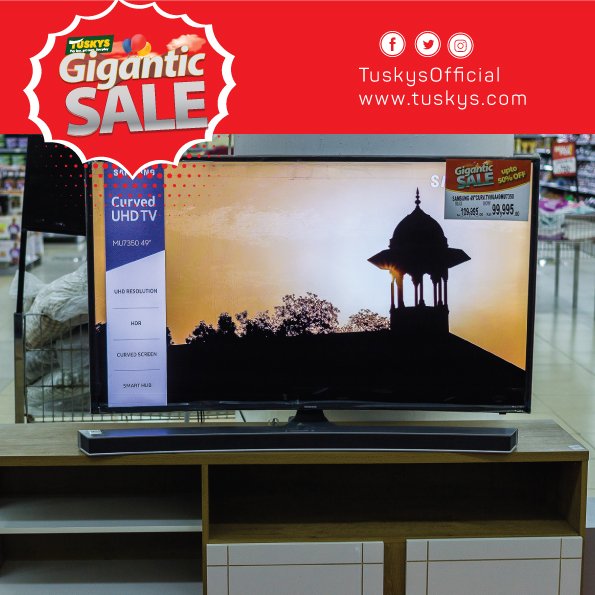 TuskysOfficial's tweet photo. The gentle curve on Samsung’s Curved TV helps you be right in the middle of the action, providing a wider field of view and uniformed viewing distance from your vantage point #TuskysGiganticSale.
Samsung Curved UHD 49" TV
Was Kes. 129,995
Now Kes.  99,995
Save Kes.  30,000 https://t.co/l95CPaNqJP