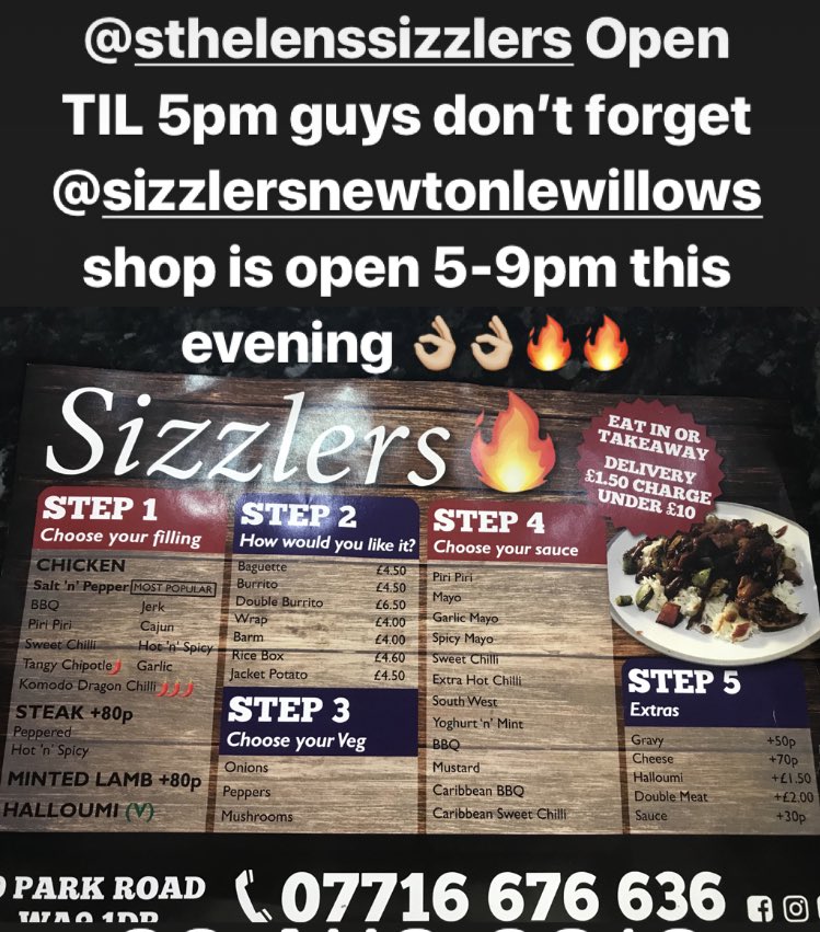 Sizzlers St.helens and Newton tweet media