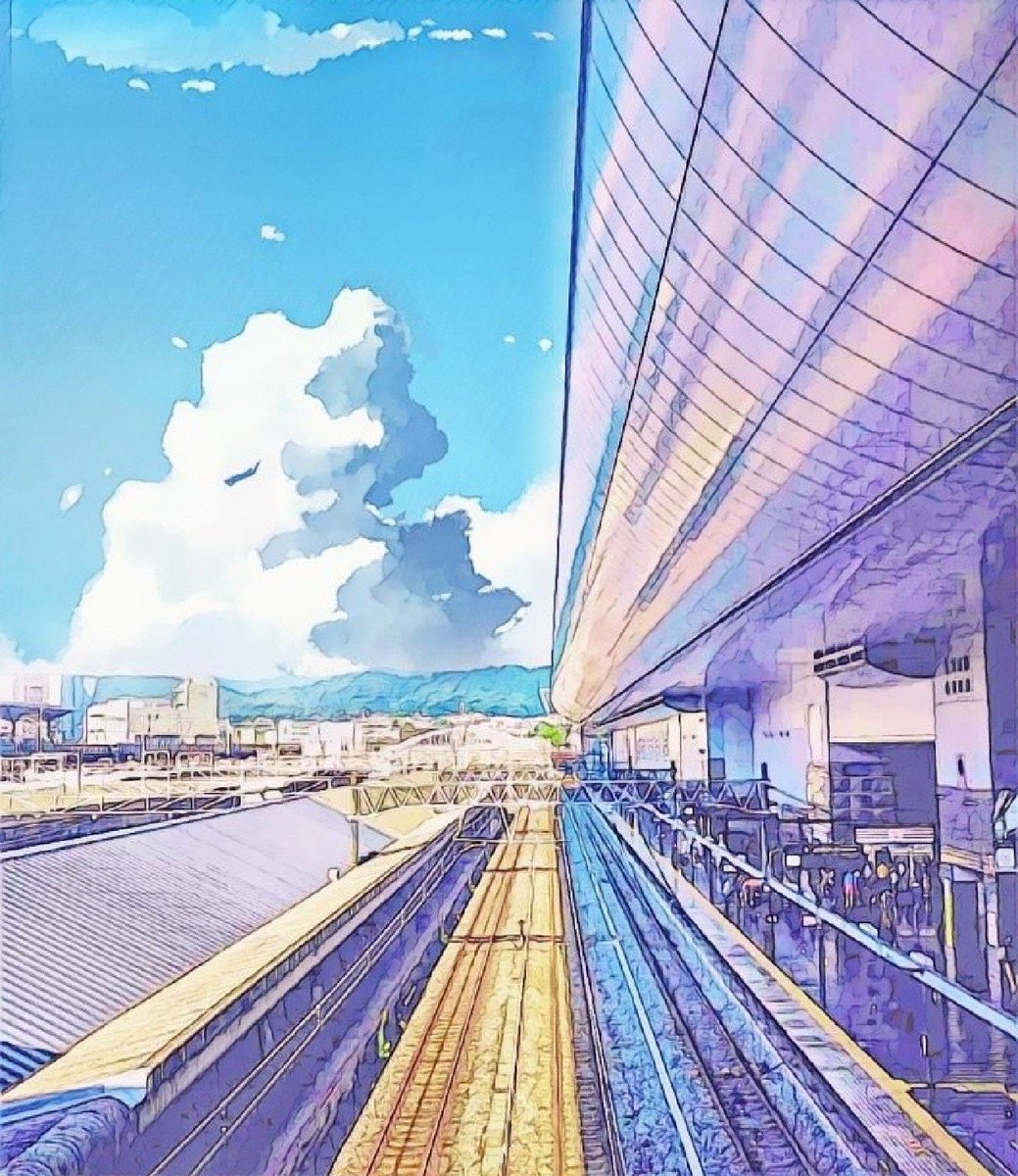 Toru Photo Movie アニメっぽさを出した夏風景です 駅のホームは独特の世界があって加工するのが面白いです 夏っぽい 夏を感じる 夏空 T Co Jwzajg52up Twitter