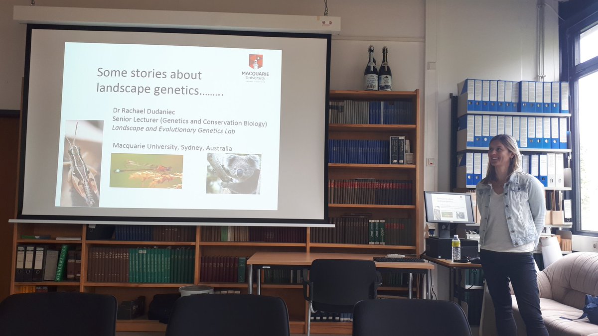 Exciting talk on #adaptive #landscapegenetics and #landscapegenomics by @rdudaniec today. Koalas grasshoppers and damselflies
