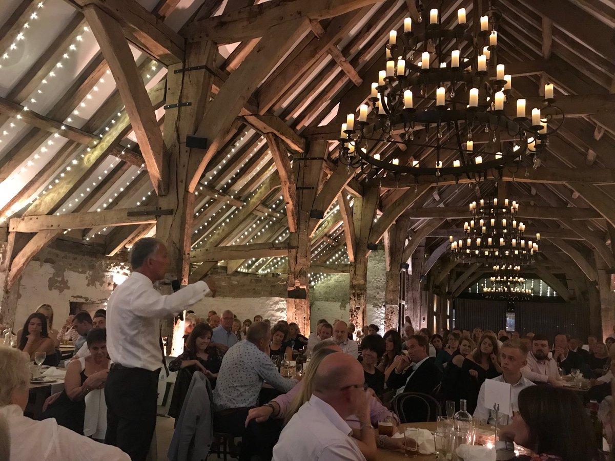 What a great night - over 200 at the ⁦<a href="/boltonabbeycc/">Bolton Abbey CC</a>⁩ dinner in the ⁦<a href="/bolton_abbey/">Bolton Abbey Estate</a>⁩ tithe barn with ex-Chairman of England Selectors James Whitaker as guest speaker ⁦<a href="/rob_mayo/">Robert Mayo</a>⁩ ⁦⁦<a href="/ChampionsUKplc/">Champions (UK) plc</a>⁩ ⁦<a href="/Nidderdale1894/">Theakston Nidderdale Amateur Cricket League</a>⁩ ⁦<a href="/Theakston1827/">Theakston Brewery</a>⁩