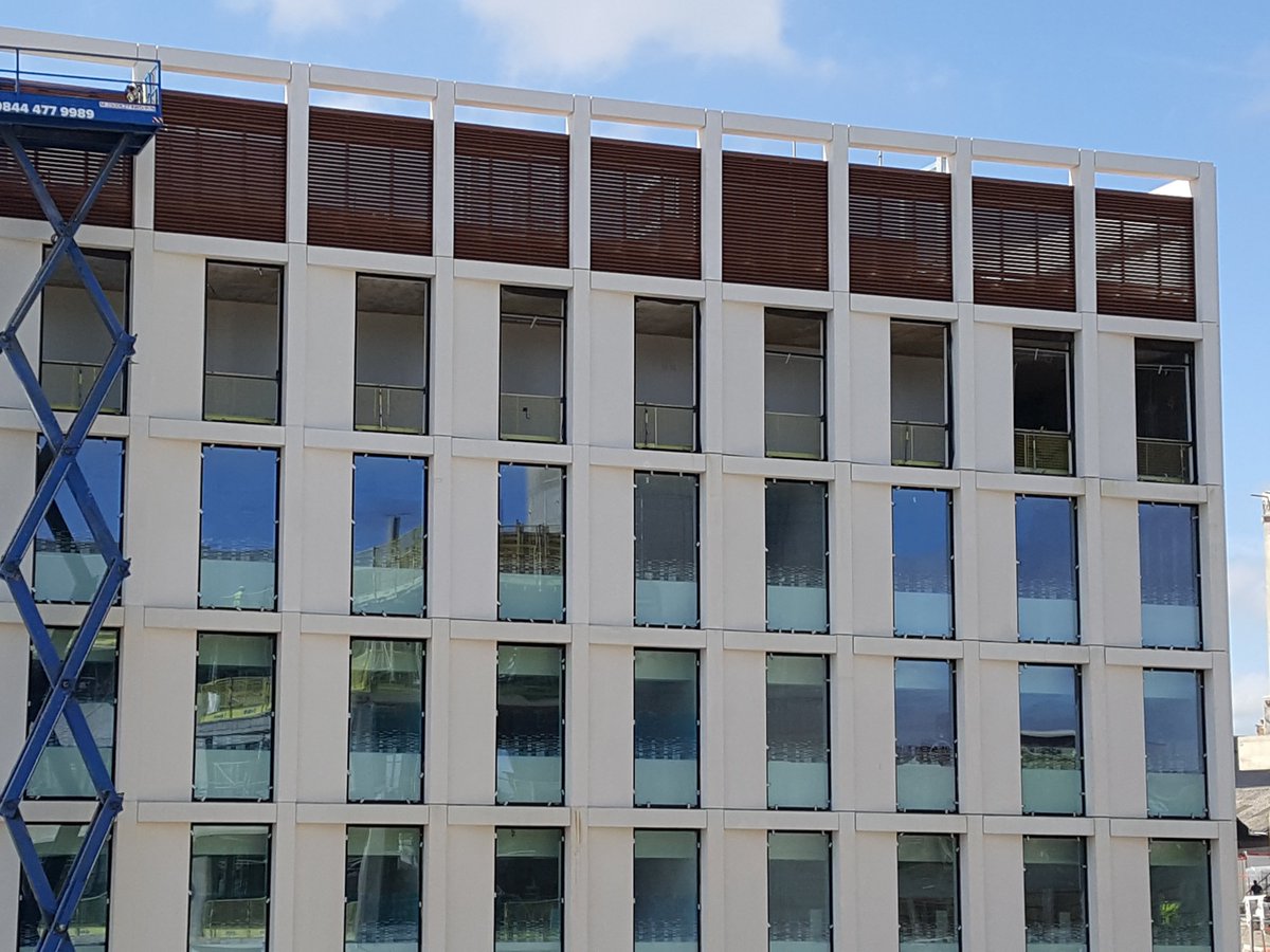 ChemplasLtd's tweet photo. Fixed blade PPC aluminum louvres #NewcastleSkyline #ScienceCentral https://t.co/PHK6EfYcLL