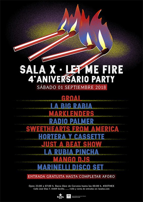 Achtungmag's tweet photo. #Fiesta 4º #aniversario @SalaXSVQ
#sábado 1 #septiembre
#Groal
La BIG Rabia 👊 @LaBIGRabia
Marklenders @marklendersband
Radio Palmer
Sweethearts From America
Hortera y Cassette
Just a Beat Show
@elenagatonegro
Mango DJs
23:00 h - 7:00 h.
#gratis https://t.co/MmLyPtt1hy