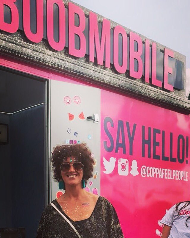 Amazing to see @CoppaFeelPeople at  @thebigfeastival spreading the word, raising awareness & having fun #checkyourbreasts #teamboob #breastcancerawareness #secondarybreastcancer #livingwithcancer #lovingandlivinglife #makingmemories #samcansparkle