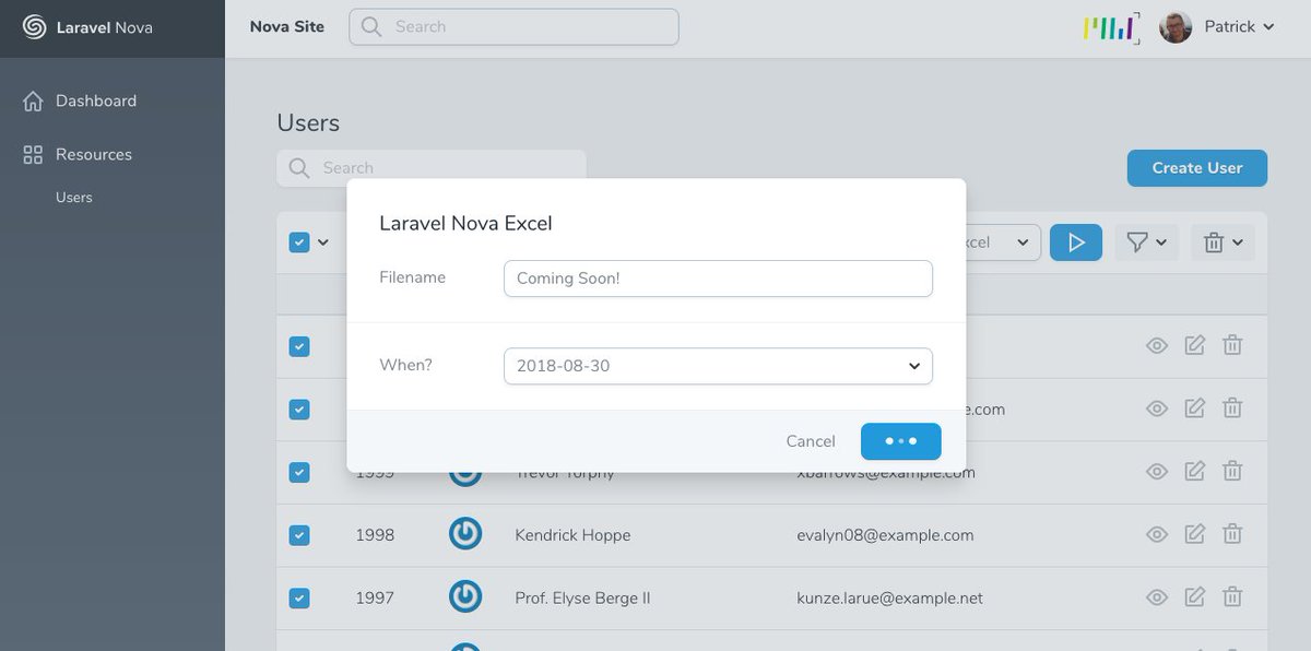 patrickbrouwers's tweet image. Laravel Nova Excel... Coming soon! #laravel #LaravelNova #laraconeu