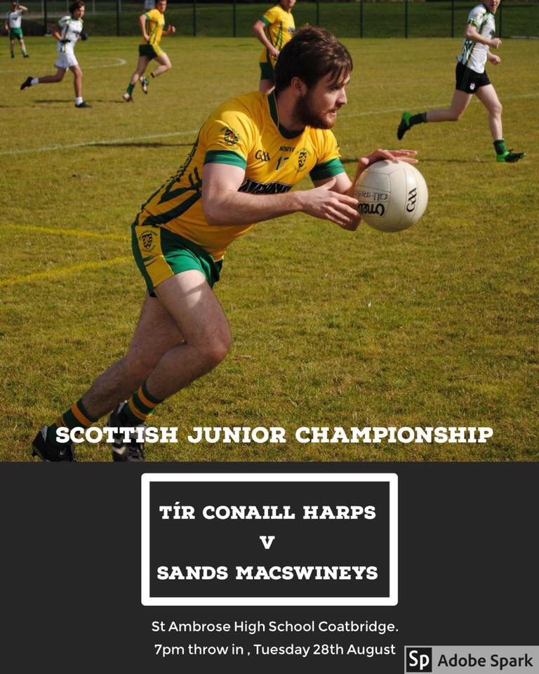 Reminder for tonight’s championship opener as the boys head to Coatbridge.
Any support is welcome!

<a href="/MalonesGlasgow/">Malones Glasgow</a> <a href="/sandsmacswineys/">Sands MacSwineys GFC</a>
<a href="/ScotlandGAA/">Scotland GAA</a>