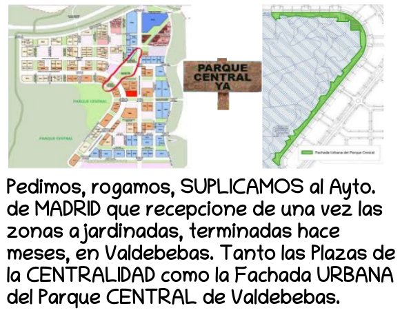 JavierCaso's tweet photo. Rogamos, SUPLICAMOS, al @MADRID de @AhoraMadrid, que recepcione de una vez, las zonas ajardinadas terminadas hace meses en #Valdebebas. Tanto las #PlazasDeLaCENTRALIDAD, como la #FachadaURBANA del #ParqueCENTRAL @Valdebebas ¡¡¡#ParqueCentralValdebebasYa!!! https://t.co/lFqw1pfOgX