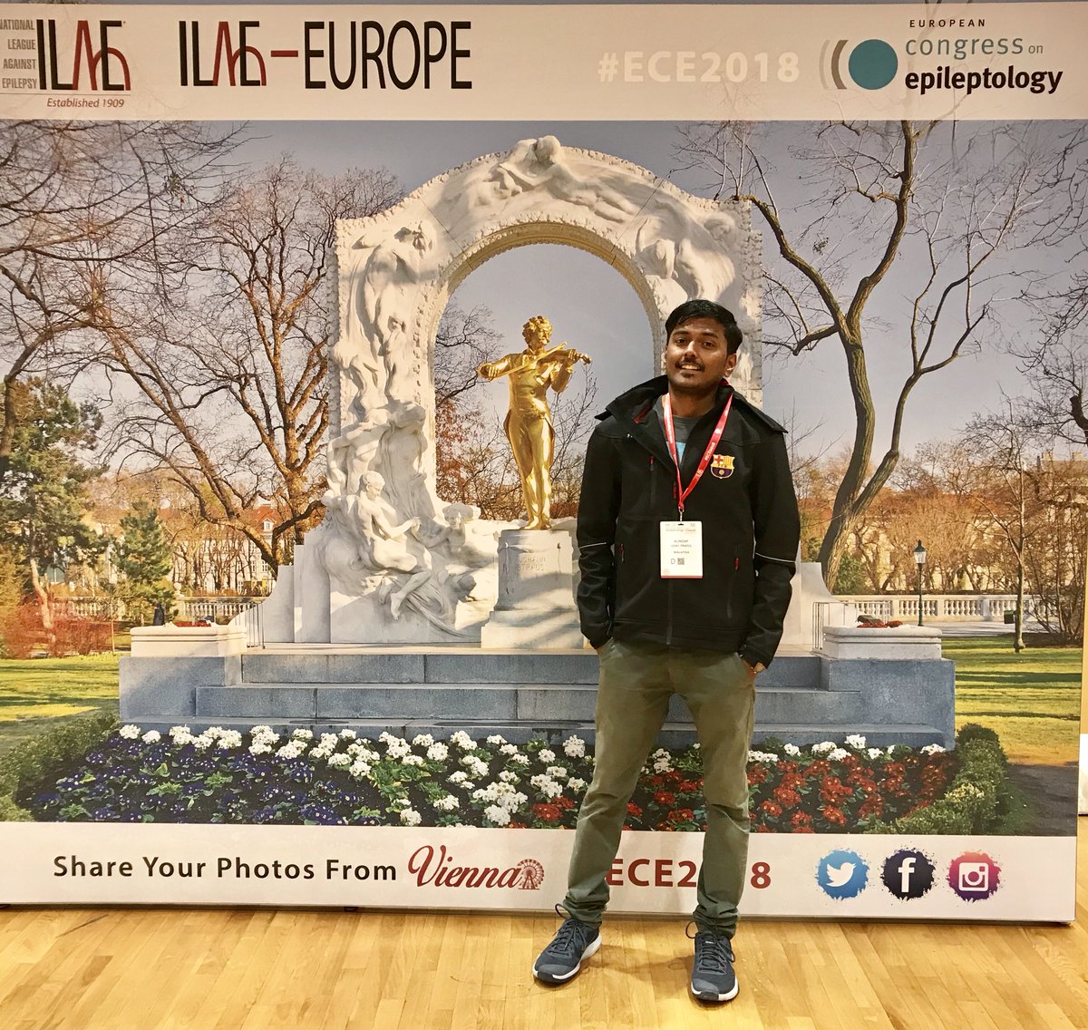 Uday_kundap's tweet photo. ILAE Epilepsy Congress Vienna 2018. #ECE2018 #ilaeWeb #ilaeYes @IlaeEs @EpilepsyCongres @yesILAE be a member of young epilepsy researchers under ILAE. Help world to be a better place for epilepsy patients. https://t.co/JmmYvLicKq