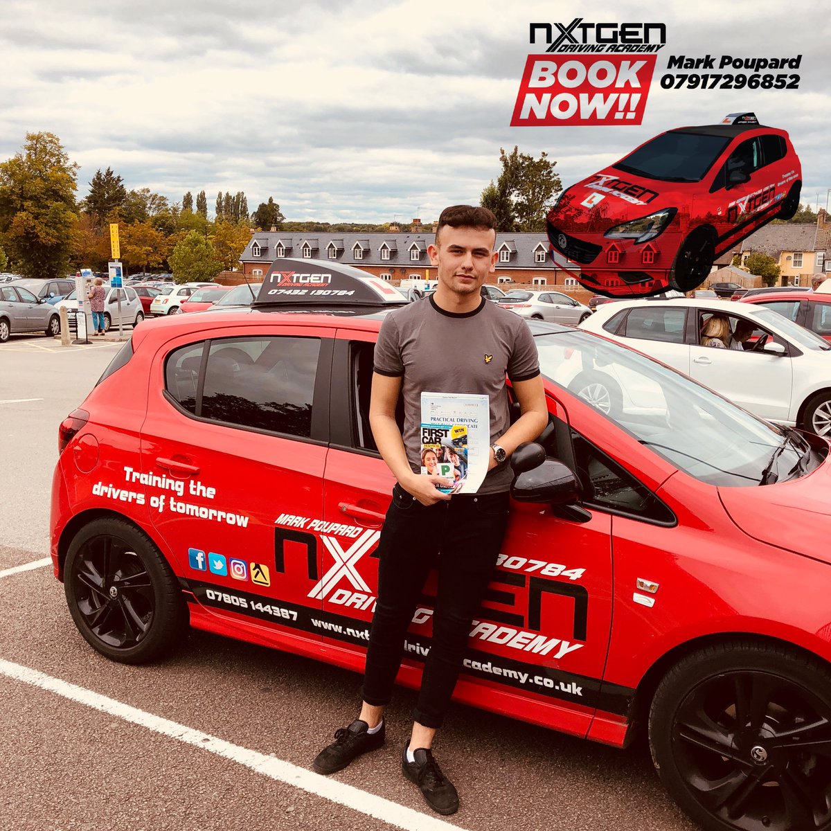 MarkPoupardADI's tweet photo. Congratulations to Lewis Smith for passing his driving test in #BSE this morning.

It it has been a pleasure teaching you to drive, stay safe on the roads and give me a little wave when you drive pass. 

Please feel free free to give me a glowing review on my page 😉 https://t.co/gSL5jBqKdK