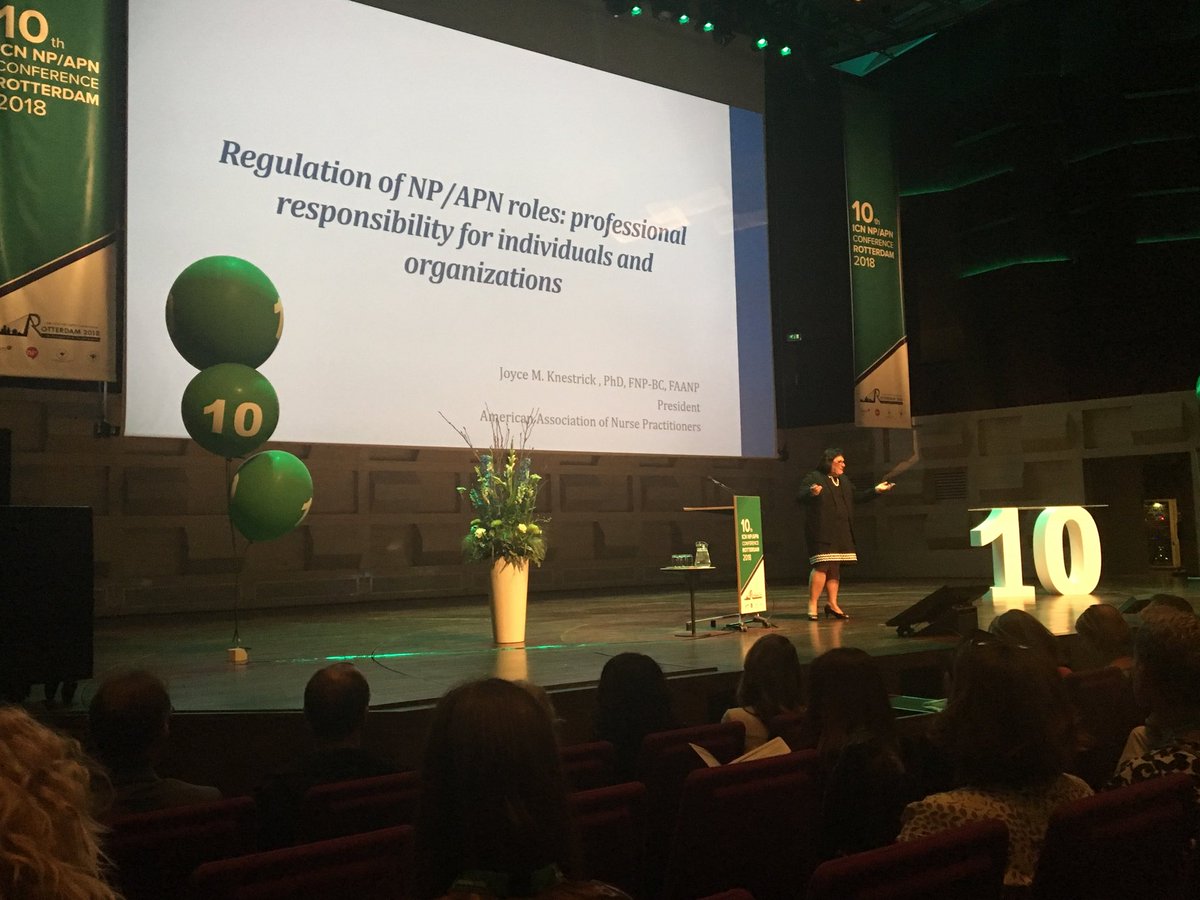 DrAertker's tweet photo. Dr. Joyce Knestrick @ ICN Rotterdam- Nurse get “Respect” for our NP/ APN role! #NPAPN2018 #AANP_News, @FNPN #FNPN https://t.co/leLjshLk17