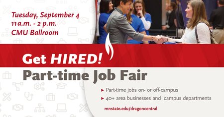 MSUMCDC's tweet photo. We are only a week away from our #GetHiredFair! Tuesday, September 4th from 11am – 2pm in the CMU Ballroom. #MSUMCDC #MSUMoorhead #Careers #GetaJob https://t.co/2DpoOzqH8O