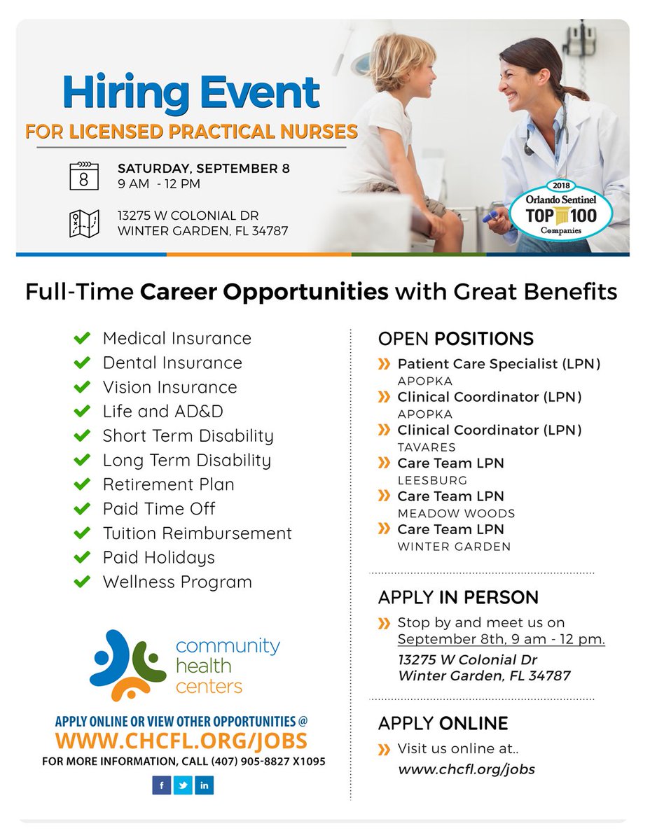Comm Health Centers On Twitter Jobs We Will Be Hosting A