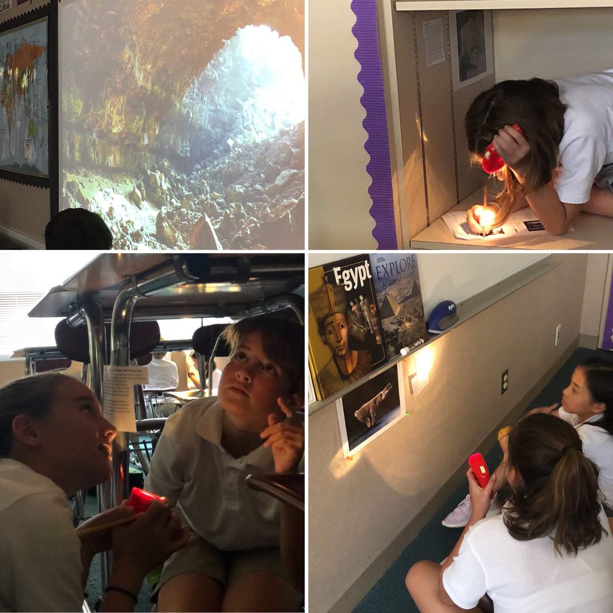 MrsOsborne_KMS's tweet photo. Analyzing artifacts as if we are in an actual cave. #futurearchaeologists #OneKinkaid https://t.co/DU8L8oOSnz