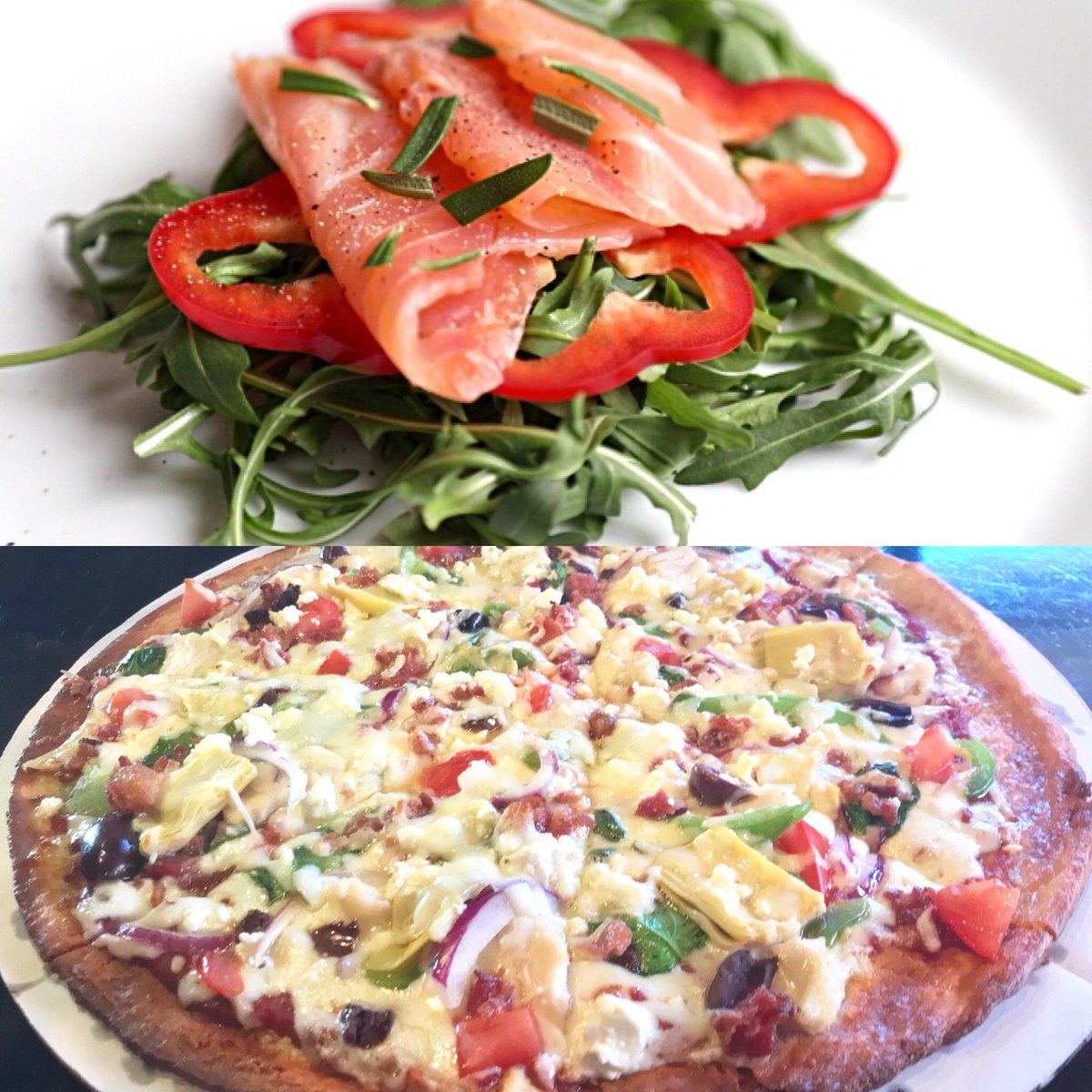StoneOvenWF's tweet photo. Both of the following images are keto friendly meals... Stone Oven doesn’t wana tell you how to live your life... but it is... Keto Tuesday. #stoneovenloven #stoneovenpizza #texomasbestpizza #ketodiet https://t.co/3PXJYqph25