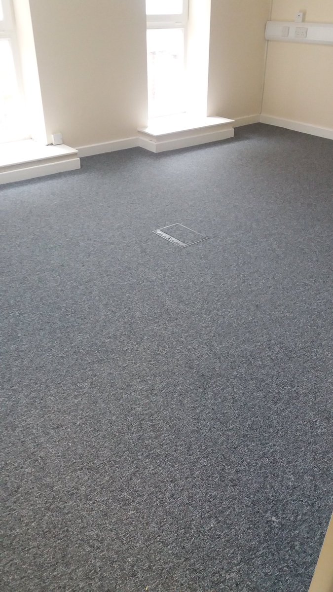 monflooring's tweet photo. Terry and Lewis spent time at the weekend breathing new life into this office for the team at @WatersandGate in #NorthShields installing some @Flooring_CFS Europa Carpet Tiles in light grey! 😎 #TheFloorYoureLookingFor https://t.co/4Bo3JkeNFB