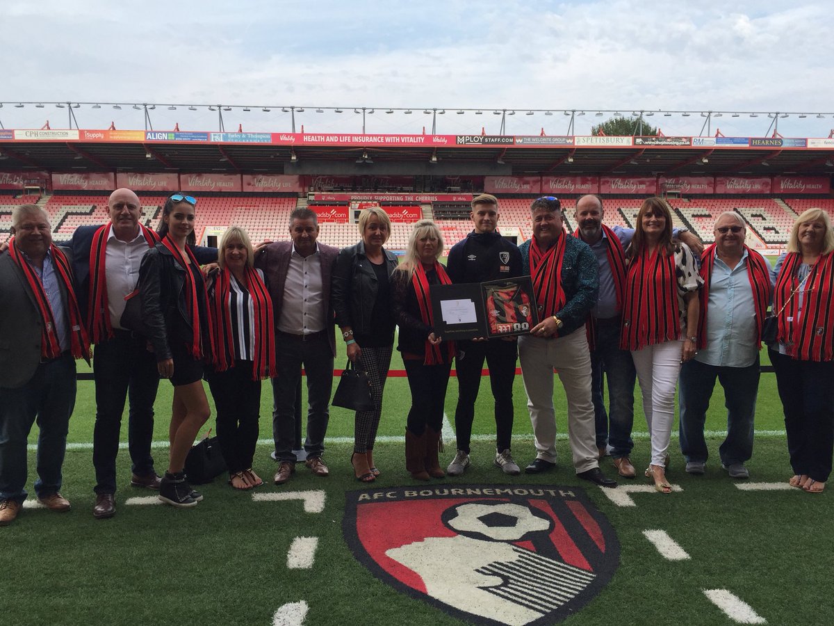 AFCBusiness's tweet photo. Delighted to be joined pitchside with Swanage & Dorset Scaffolding who are todayโs #afcb @Carabao_Cup #MainMatch sponsor. Enjoy the game ๐โฝ๏ธ https://t.co/gmkM8sKsvP