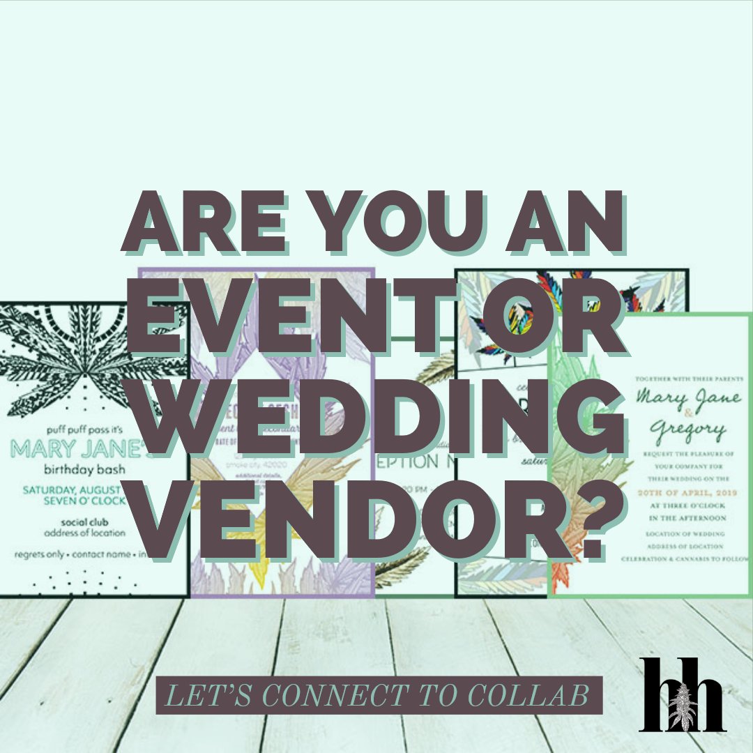 thecannaspace's tweet photo. are you a wedding or events vendor? earn $ while referring your clients! https://t.co/3loldyTP2c or DM for more info! #cannabis #events #invites  #cannawedding #420weddings #cannabisweddings #420events #hosting #hightimes #highlife #weedweddings #weed #marijuana #pot #design https://t.co/oDkgxJ1fxk