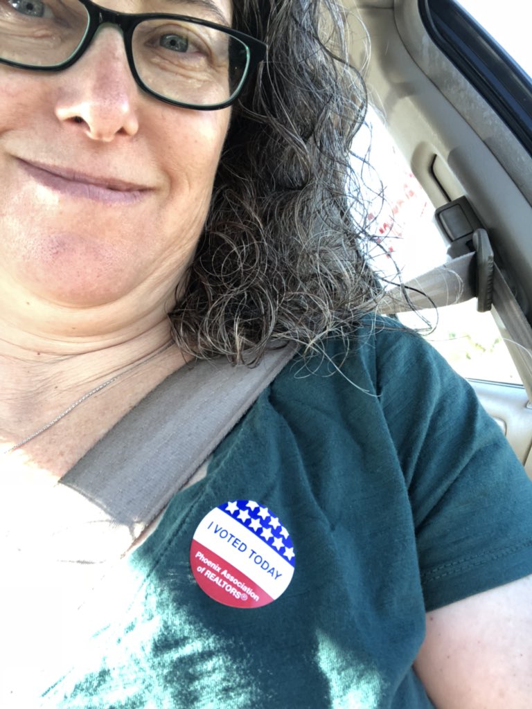 JIArch1's tweet photo. @suzanne_young 9th at my location (HJHS) at 7:15 am. #GOTV #votrpropubliced #electionswag #turnAZblue https://t.co/9i1oypWZTV