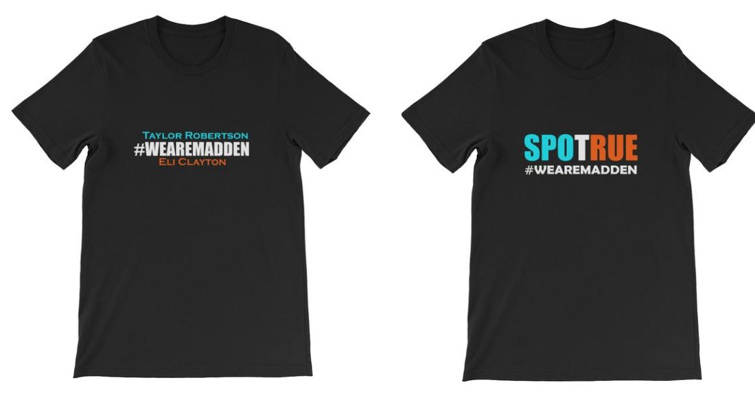 DubDotDUBBY's tweet photo. Available Now #WEAREMADDEN I make $10 a shirt at this price, all will be donated https://t.co/LD5sM5XqCM
