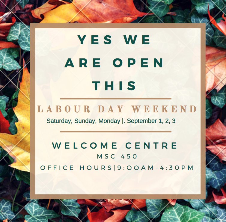 UCalgaryWelcome's tweet photo. Our team has been very happy to meet so many new-to-Calgary students over the past few weeks! We will be open this Labor Day weekend and are very excited to see you all and answer your questions. Wishing you safe travels to your new home in Calgary! https://t.co/uQ1d73KirW