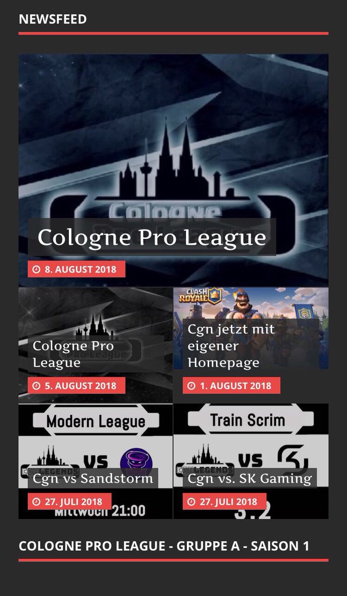CgnLegends's tweet photo. Today we want to present our brand new homepage. At https://t.co/GkWXuojDQE you can find more about us. The focus is of course on the new format of the Cologne Pro League. Have a look and leave a comment! https://t.co/Isy3ZntYbA