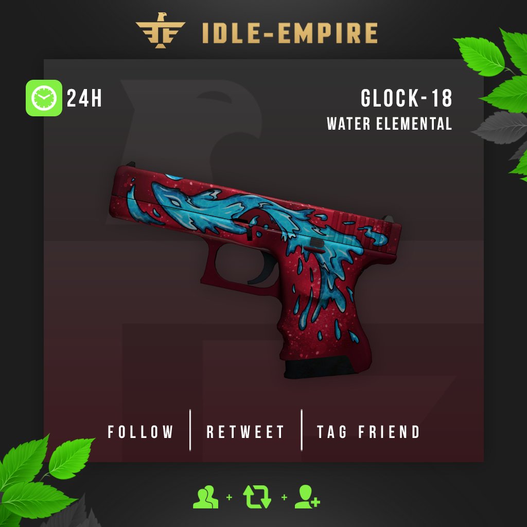 CSGOIdleEmpire's tweet photo. Glock-18 | Water Elemental - Giveaway!  🎁

Enter now:

✔️  Visit https://t.co/sH321LV0Rw                                 
➡ Retweet this Tweet &amp; Follow us
➡ Tag a friend

Winner will be announced in 24 hour https://t.co/hmxCO27Iqv
