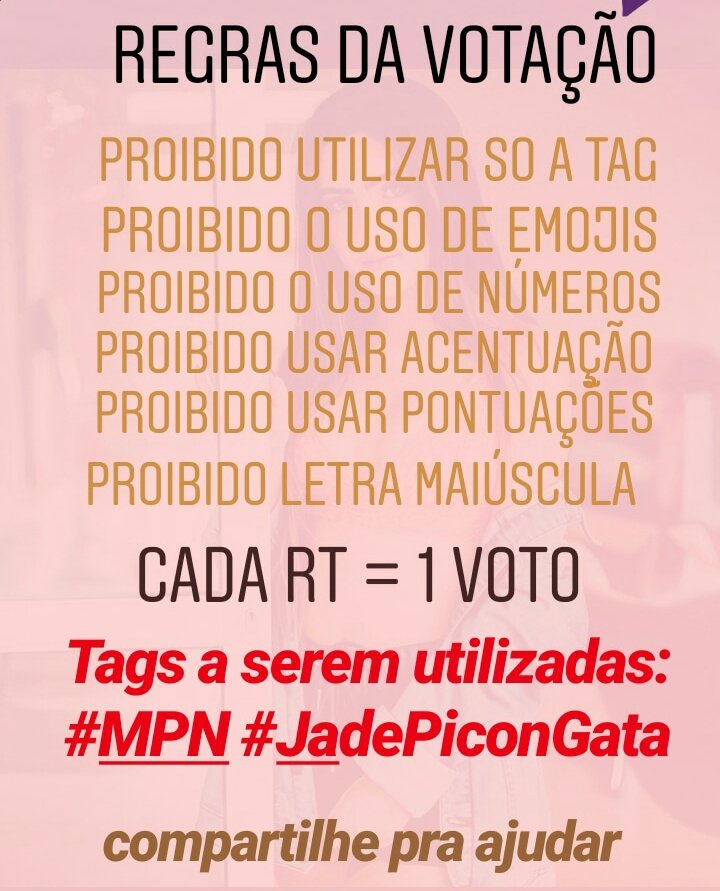 opajadoca's tweet photo. leiam as regras migos #JadePiconGata #MPN https://t.co/LqiVykPpBz