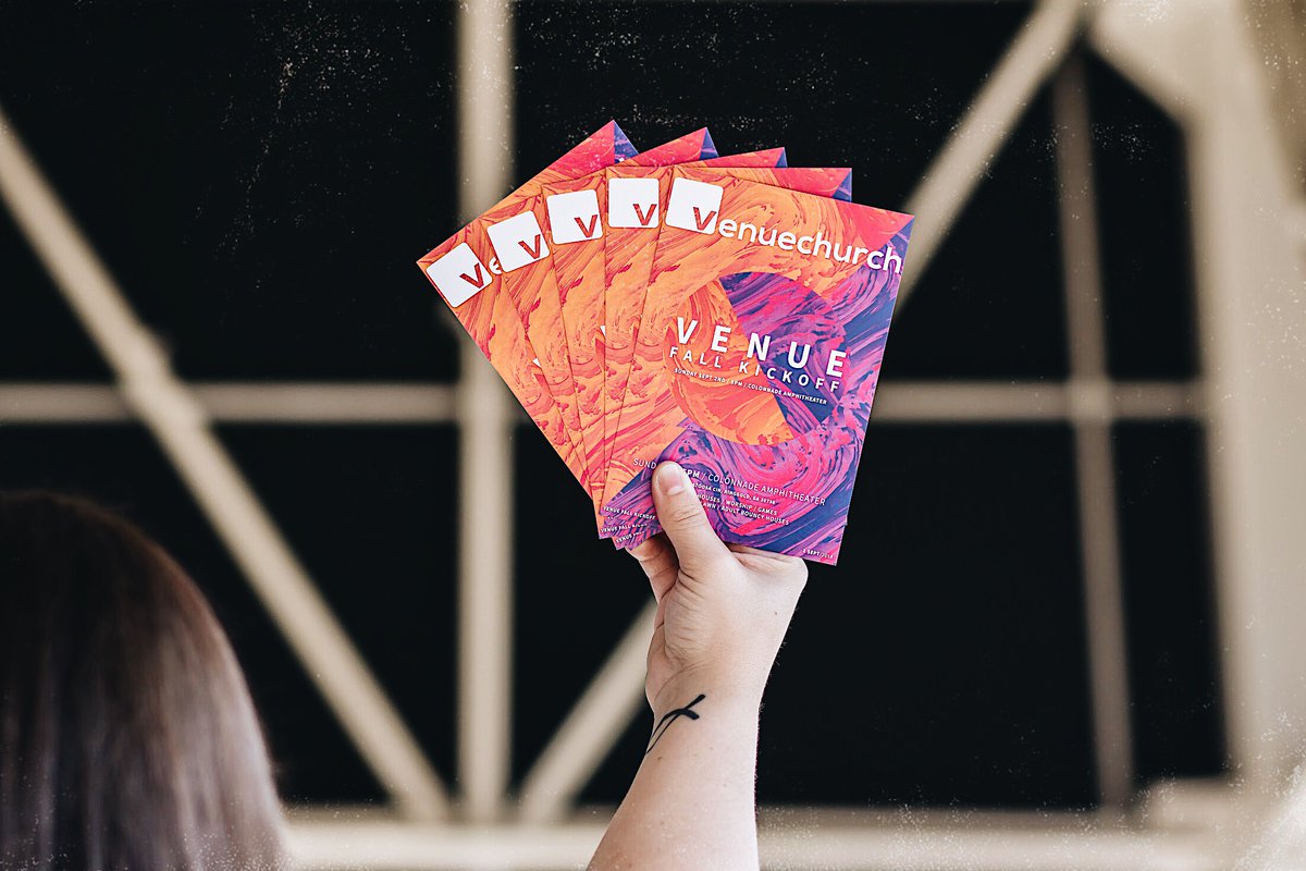 thevenue_church's tweet photo. Join us this weekend for the VENUE FALL KICKOFF. Be sure to invite a friend or two! For more information visit https://t.co/UEh2s9qyLu. 

|| NO SUNDAY MORNING SERVICES | COMBINED SERVICE | 5PM | COLONNADE AMPHITHEATER ||
#VenueChurch #VenueFallKickoff https://t.co/umgrXBodIS