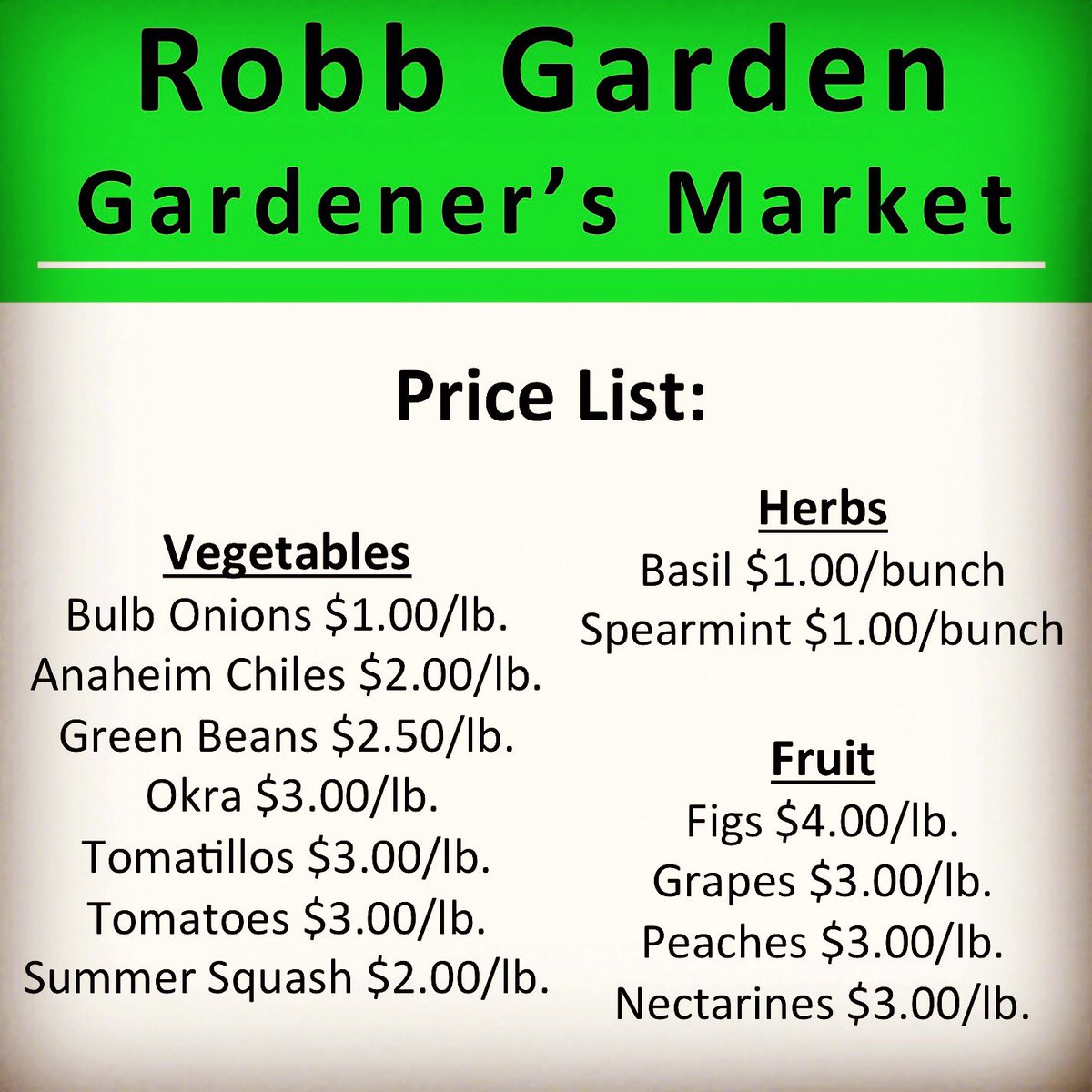 PacGardens's tweet photo. Come get some fresh garden produce at the Gardener's Market TOMORROW (Wednesday), 9-11am,in the Robb Garden on the UOP Campus! https://t.co/hayIc3n8db
